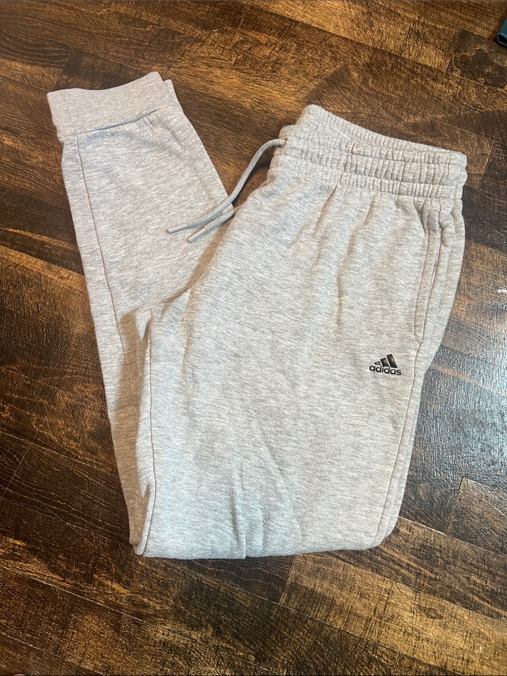 adidas Light Gray Kids' Slim Fleece Joggers